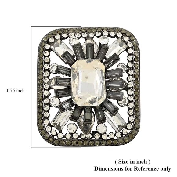 Austrian Crystal Skyline Vintage Brooch in Silvertone - Picture 2 of 3